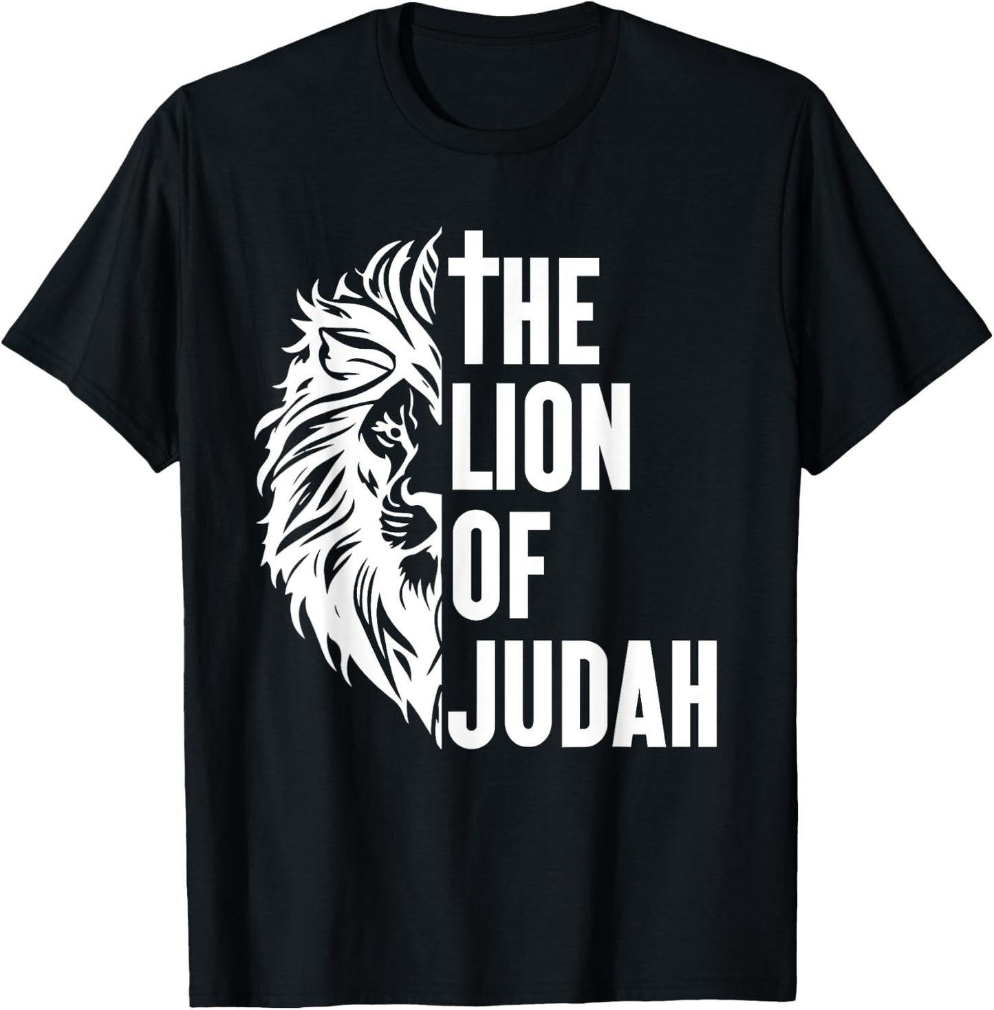Christian Bible Verse Lion Of Judah Jesus God T-Shirt - T-Shirt | Black