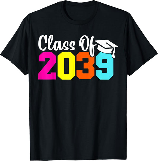 Class Of 2039 Pre-K Graduate Preschool Boys Girls Graduation T-Shirt - T-Shirt | Black