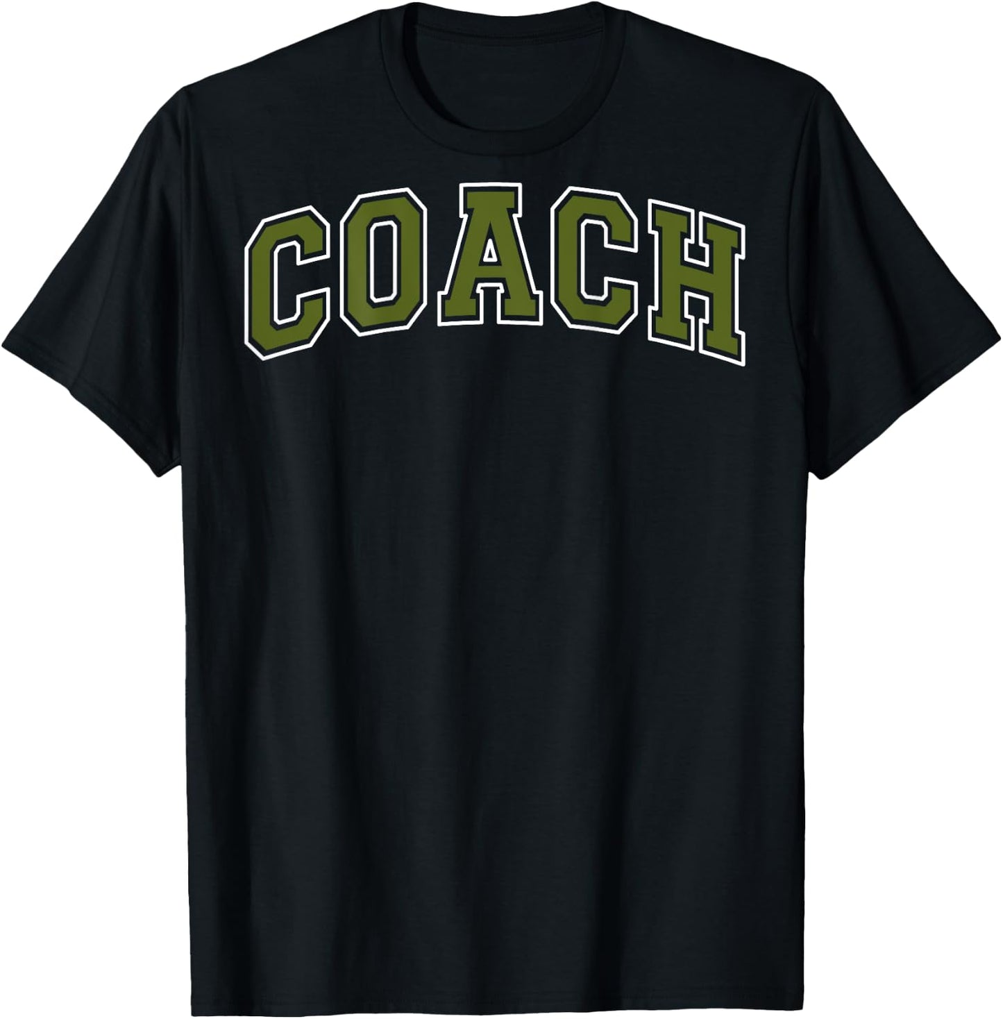 Coach Sports Trainer Vintage Olive Green on the back T-Shirt - T-Shirt | Black