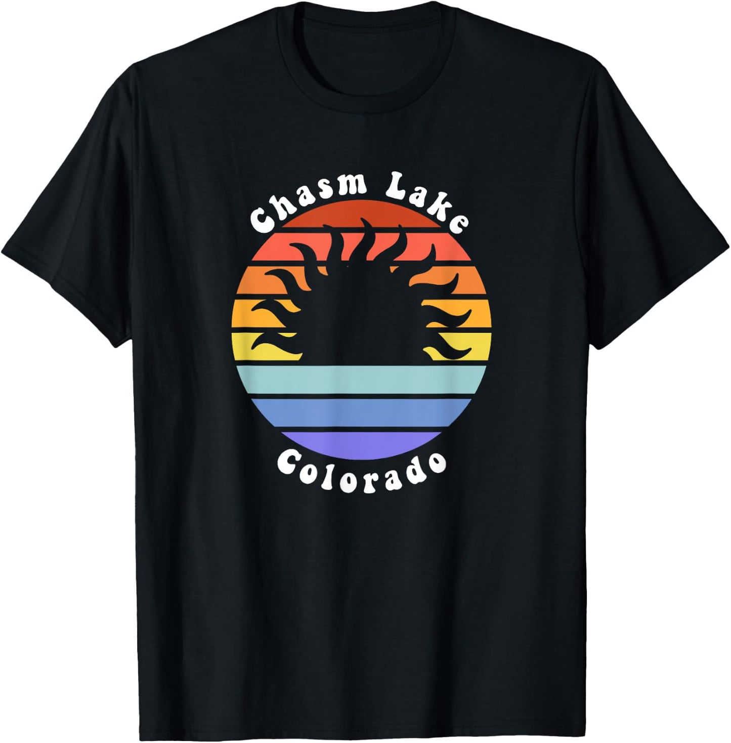 Chasm Lake Colorado CO Sunrise Vacation Souvenir T-Shirt - T-Shirt | Black