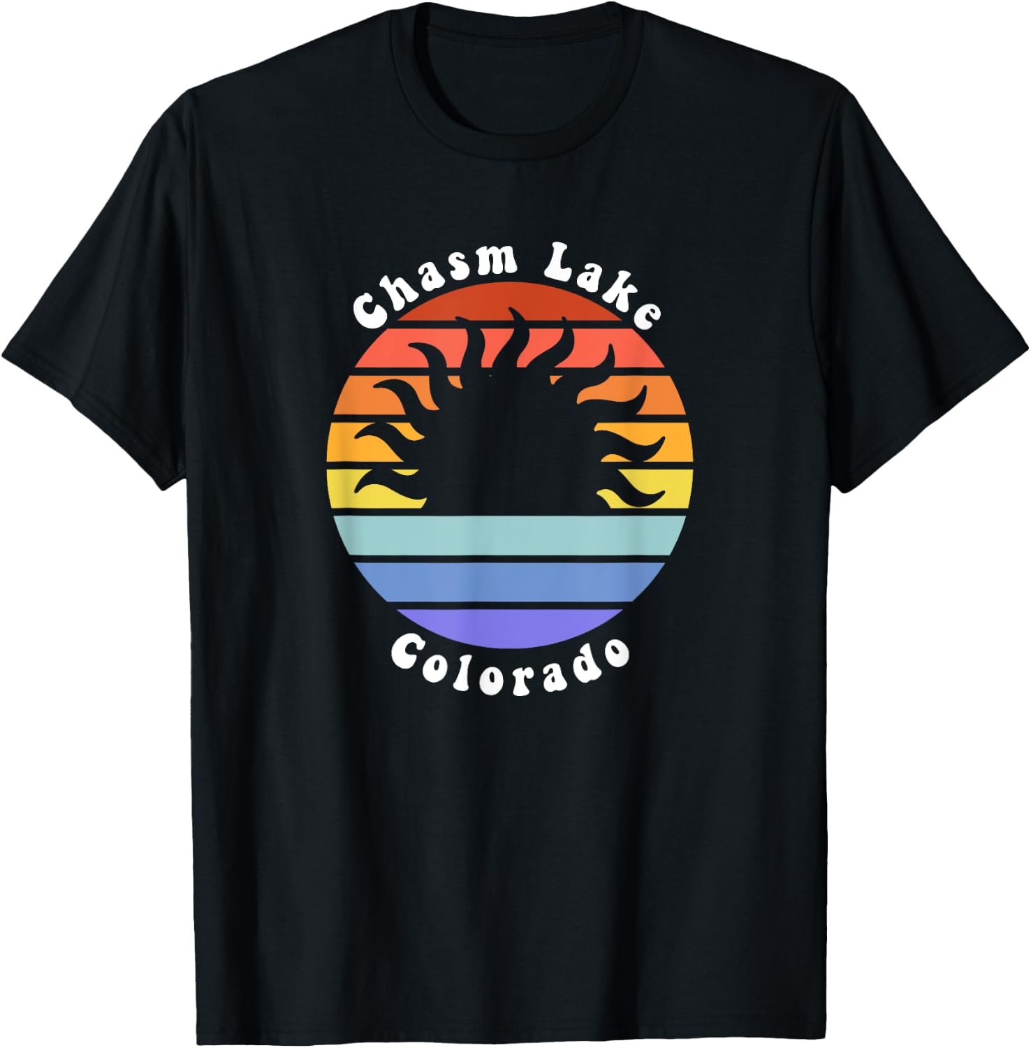 Chasm Lake Colorado CO Sunrise Vacation Souvenir T-Shirt - T-Shirt | Black