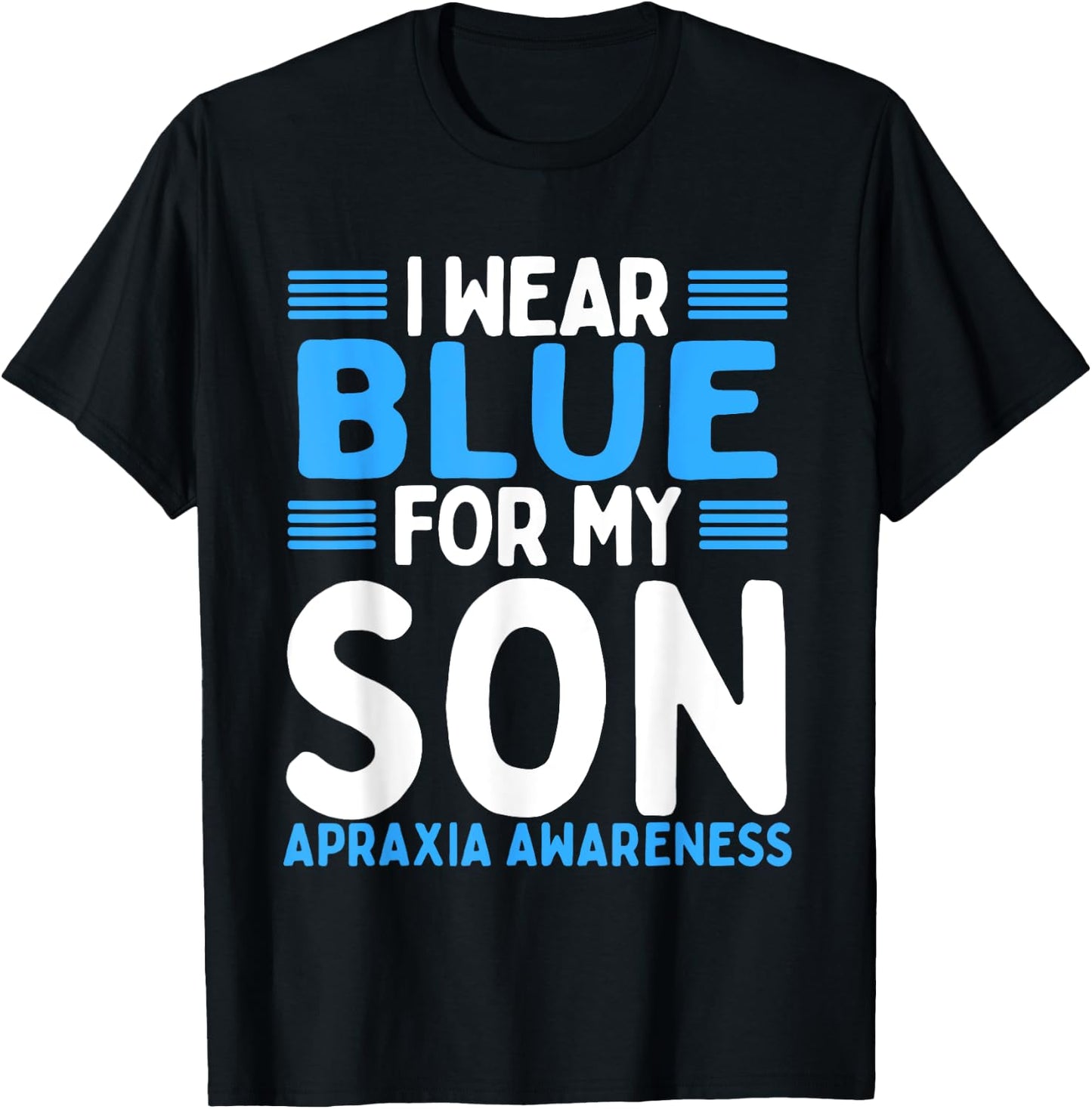 Blue Ribbon Children Kid Apraxia Awareness Son T-Shirt - T-Shirt | Black