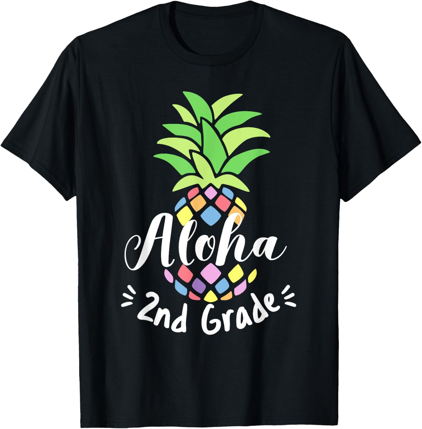 Aloha Pineapple 2nd Grade First Day Of School Second Grade T-Shirt - T-Shirt | Black