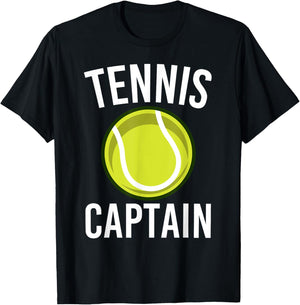 Tennis Captain Funny Tennis Player Game Lovers Outfit T-Shirt - T-Shirt | Black