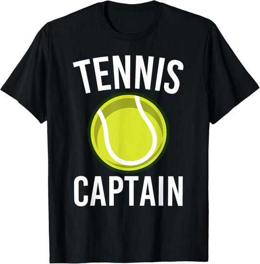 Tennis Captain Funny Tennis Player Game Lovers Outfit T-Shirt - T-Shirt | Black