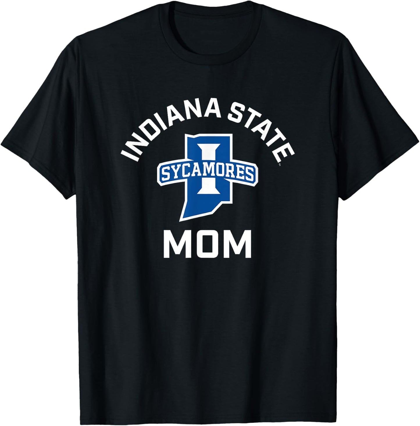 Indiana State University Sycamores Arched Mom T-Shirt - T-Shirt | Black