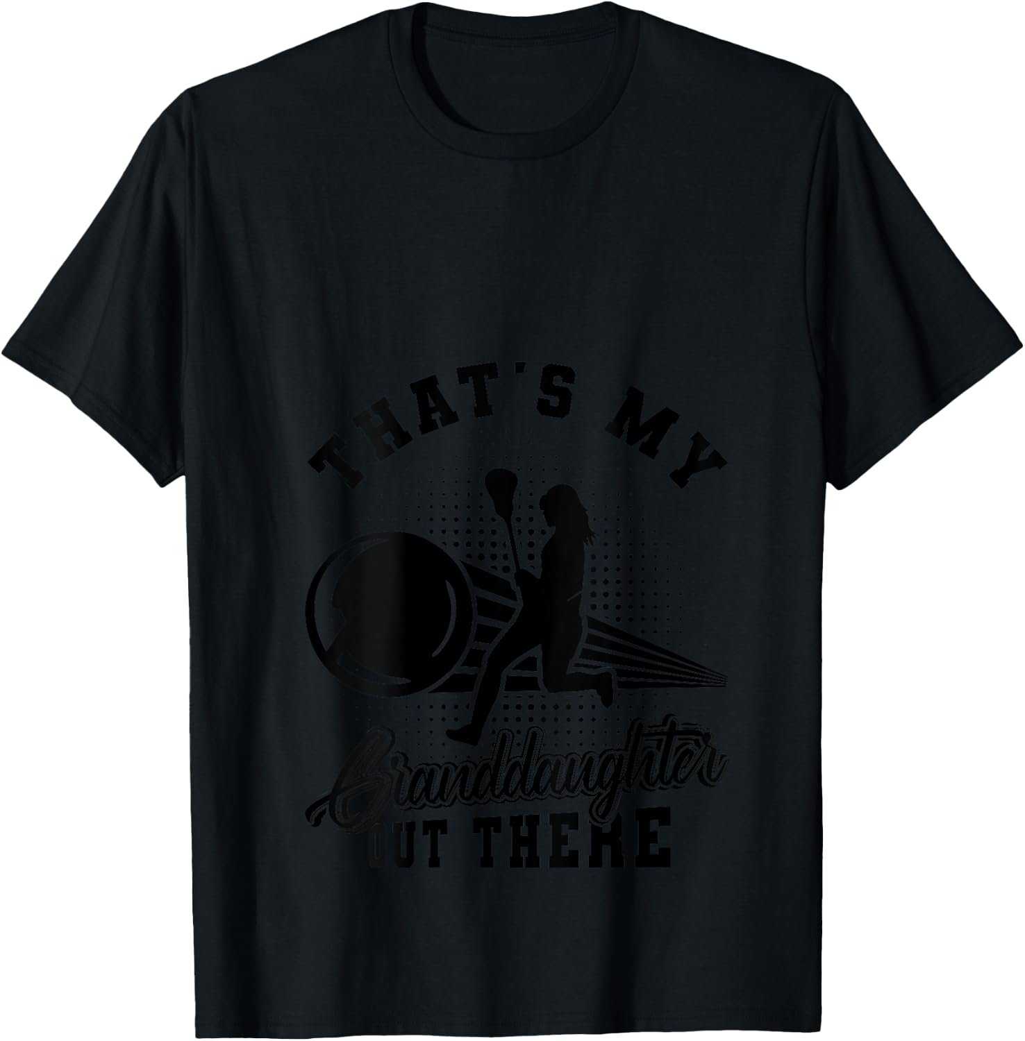 Lacrosse That's My Granddaughter Out There Grandpa Grandma V-Neck T-Shirt - T-Shirt | Black