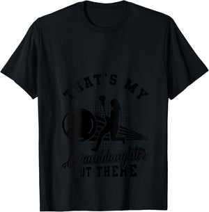 Lacrosse That's My Granddaughter Out There Grandpa Grandma V-Neck T-Shirt - T-Shirt | Black
