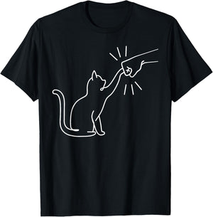 Cute Pet Paw I Love My Cat Best Friend Fist Bump Paw Cat T-Shirt - T-Shirt | Black
