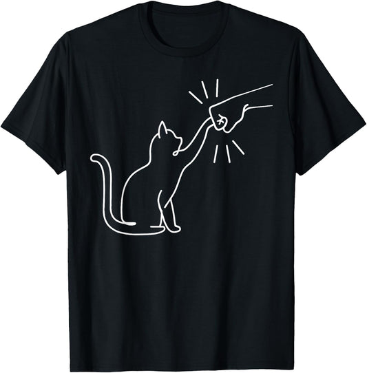 Cute Pet Paw I Love My Cat Best Friend Fist Bump Paw Cat T-Shirt - T-Shirt | Black