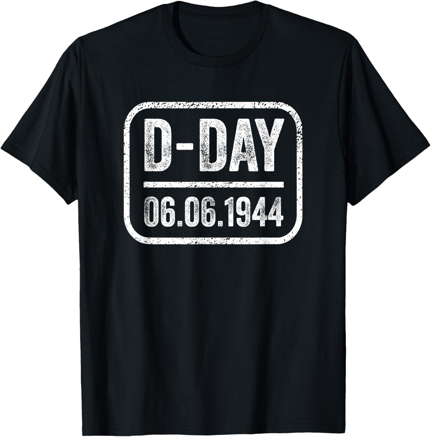 D-Day Normandy Commemorative WWII Stamp T-Shirt - T-Shirt | Black