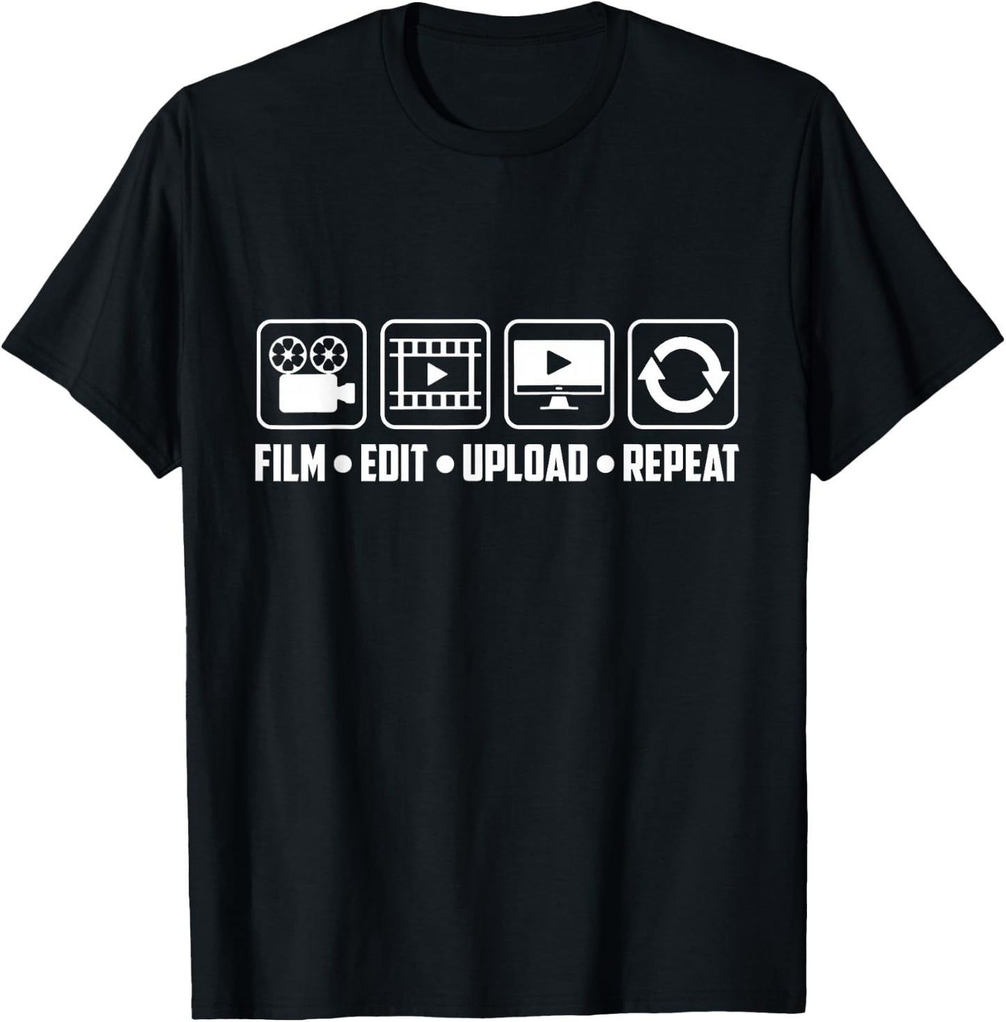 Video Editing Production Filmmaking Repetition T-Shirt - T-Shirt | Black