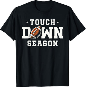 Touch Down Season Football Sports Enthusiasts T-Shirt - T-Shirt | Black