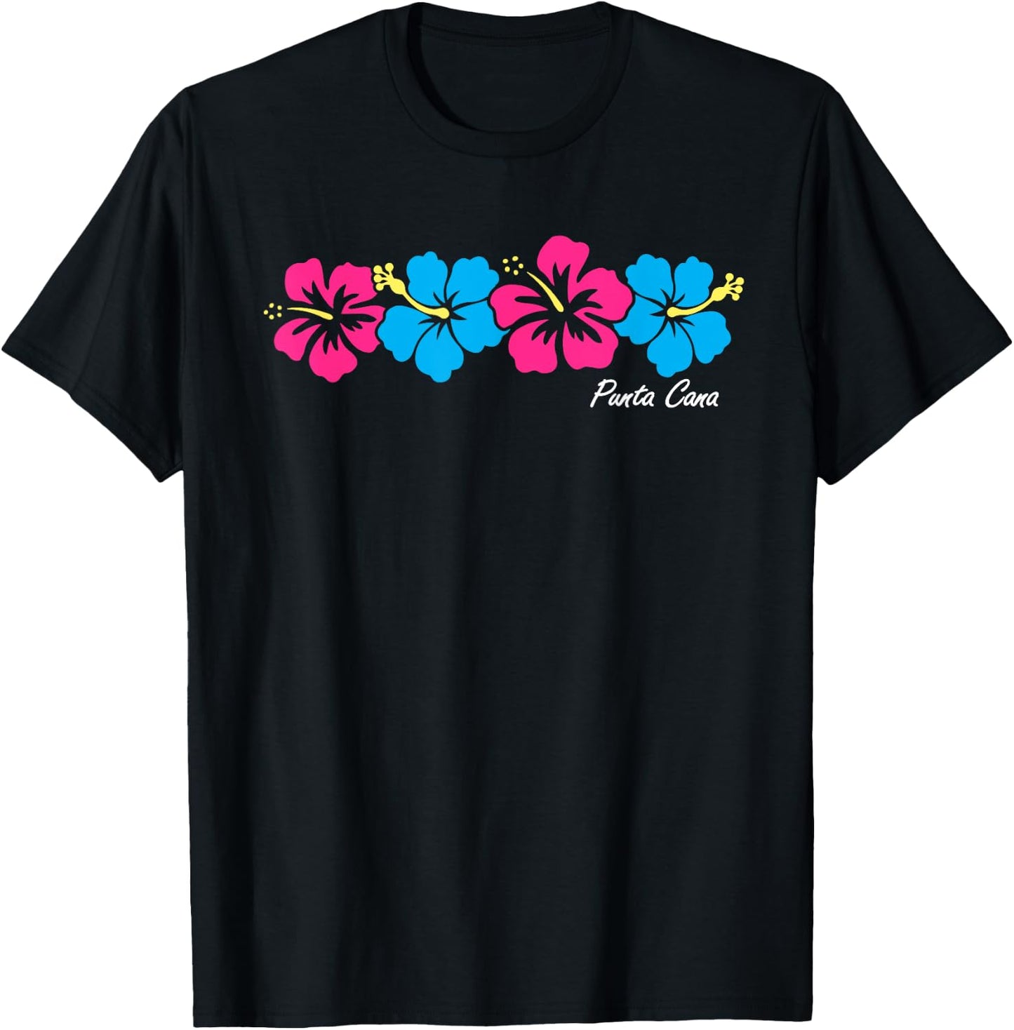 Punta Cana Hibiscus Flower Boys Girls Vacation Souvenir T-Shirt - T-Shirt | Black