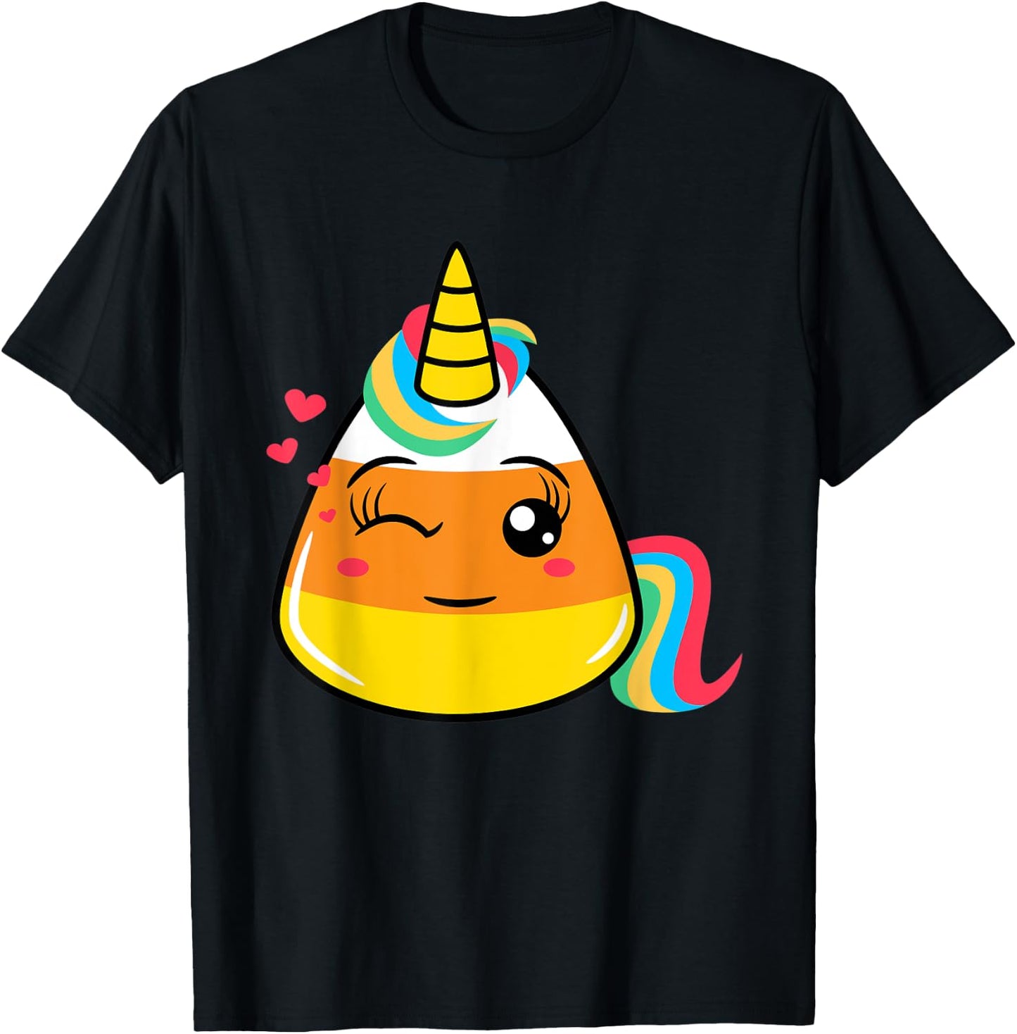 Halloween Candy Corn Unicorn Funny Men Women Kids Gifts T-Shirt - T-Shirt | Black