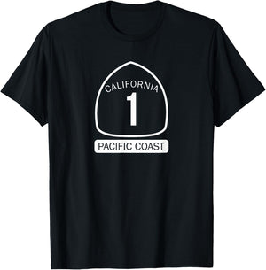 California Pacific Coast Highway 1 T-Shirt - T-Shirt | Black