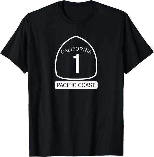 California Pacific Coast Highway 1 T-Shirt - T-Shirt | Black