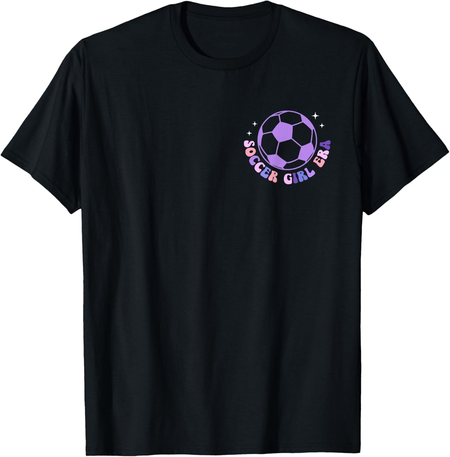 In My Soccer Girl Era Retro Groovy Soccer Girl 2 Sided T-Shirt - T-Shirt | Black