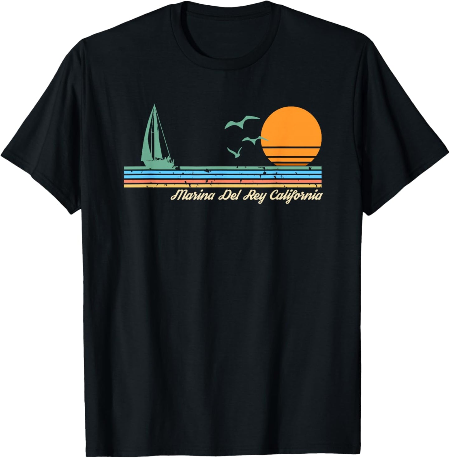 Marina Del Rey California T-Shirt - T-Shirt | Black