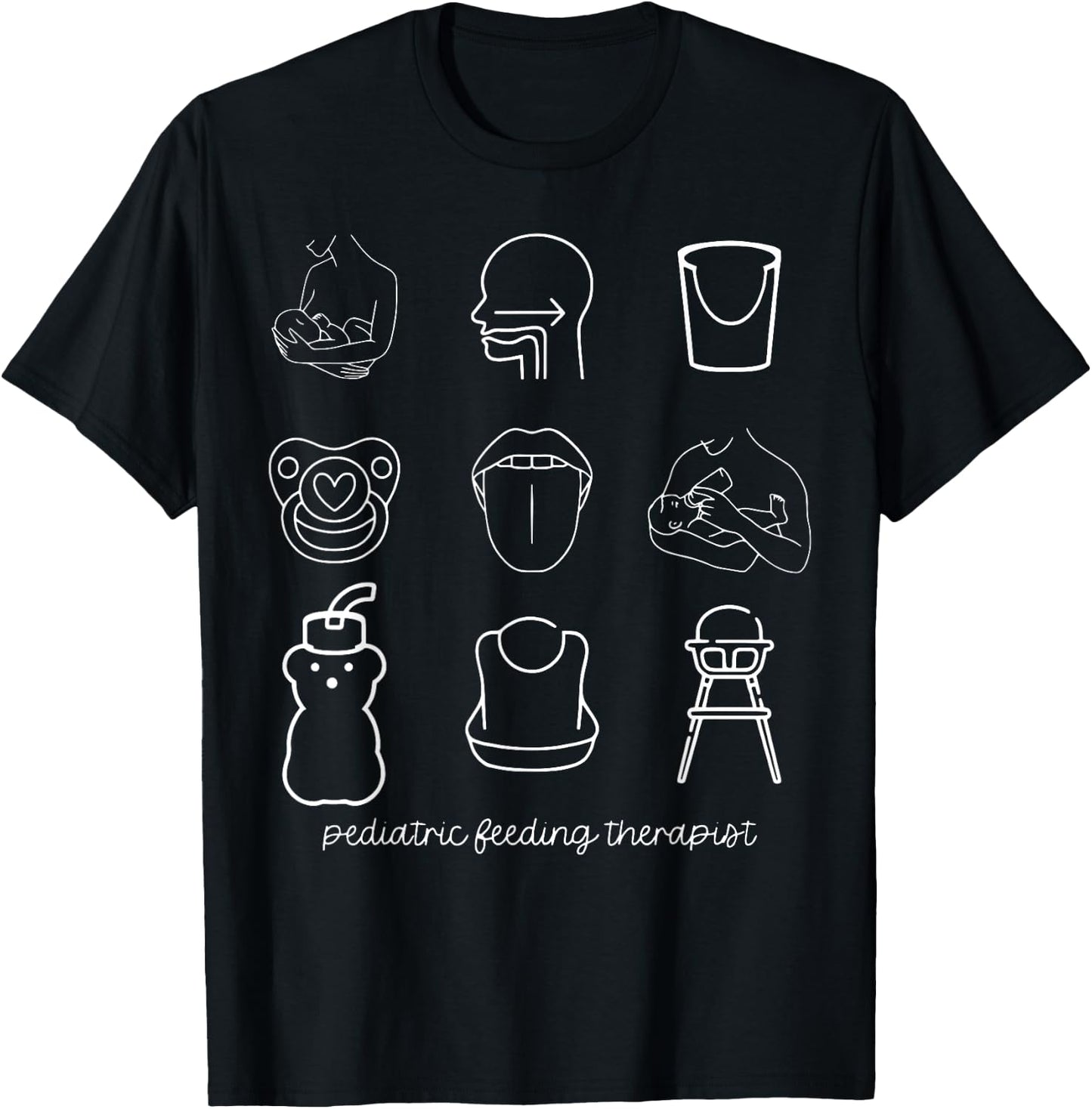 Retro Pediatrics Feeding Therapist Speech Pathologist SLP T-Shirt - T-Shirt | Black