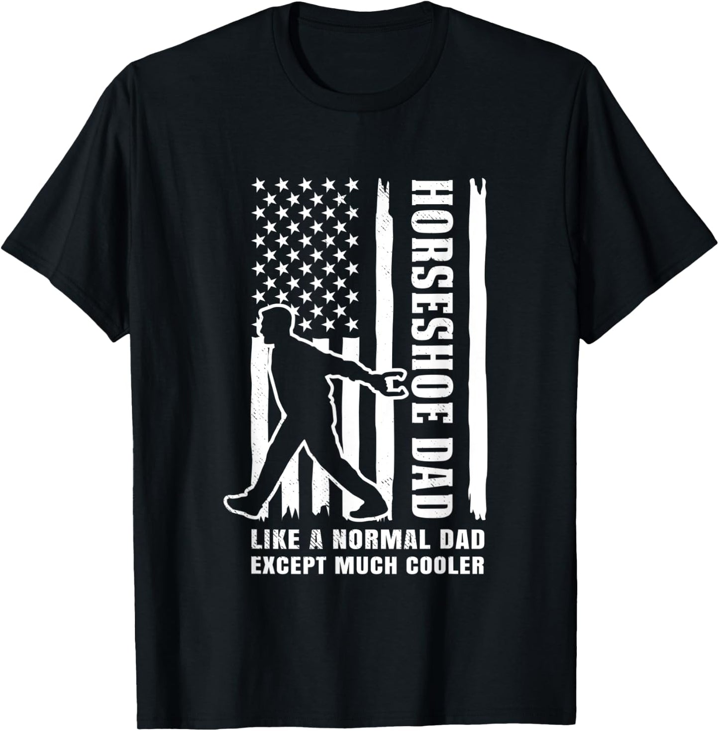 Horseshoe Vintage flag theme mixed with funny DAD definition T-Shirt - T-Shirt | Black