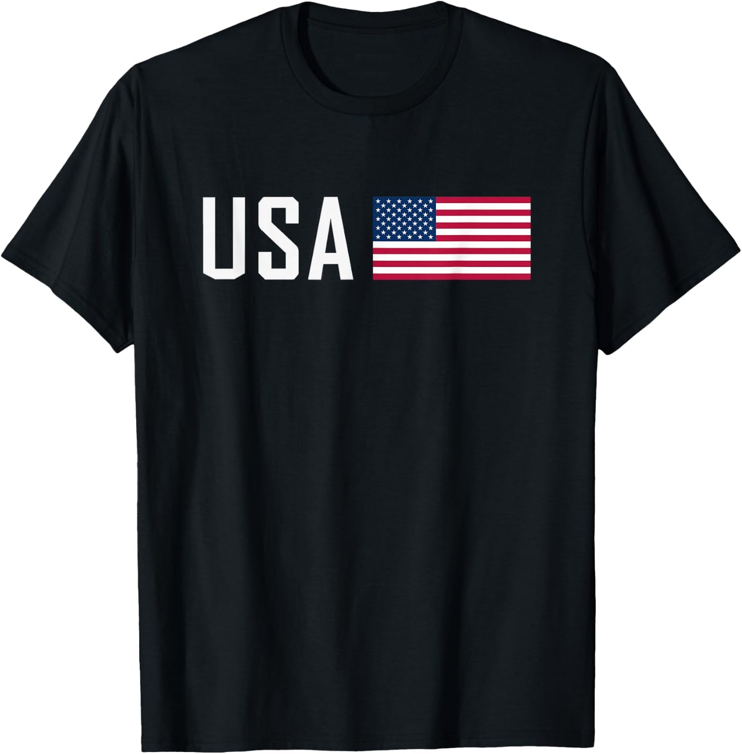 American Flag Cool Patriotic Men Women 4th of July USA Flag T-Shirt - T-Shirt | Black
