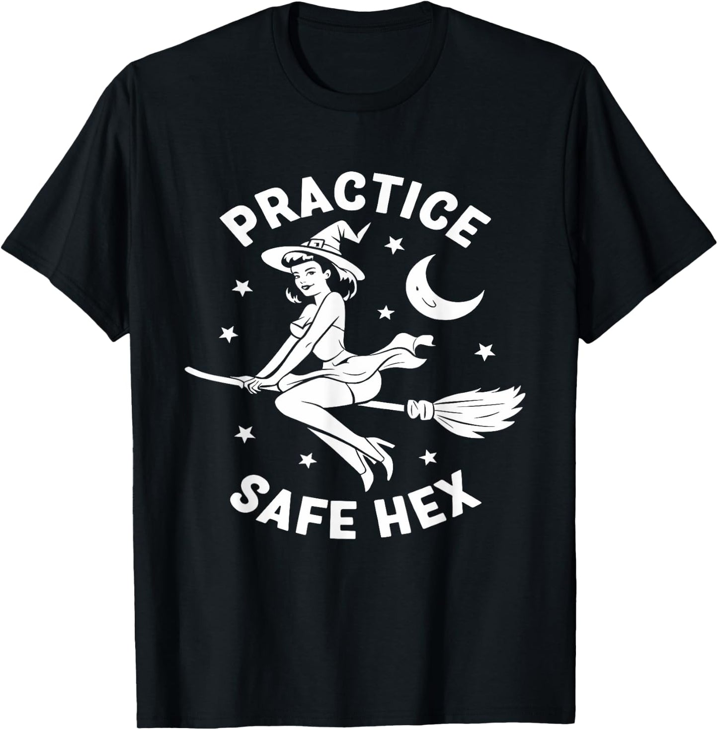 Practice Safe Hex Occult Educational Witch Parents Halloween T-Shirt - T-Shirt | Black