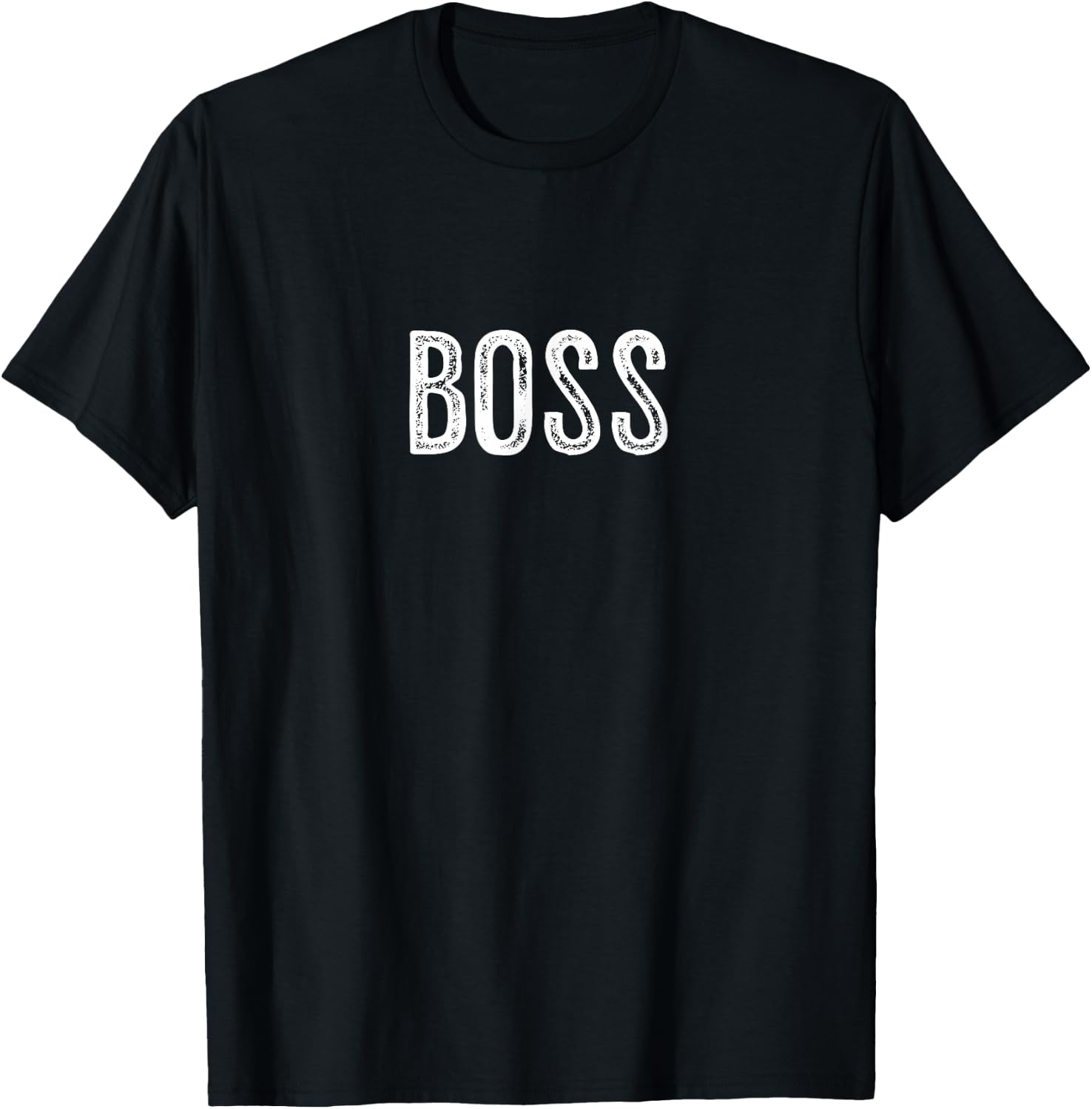 Distressed Boss Typography Minimalist Statement Design T-Shirt - T-Shirt | Black