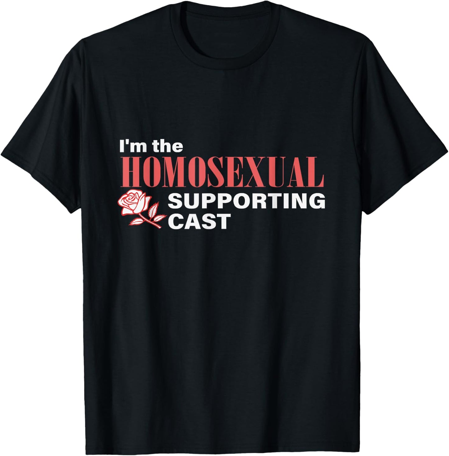 I'm The Homosexual Supporting Cast Funny T-Shirt - T-Shirt | Black