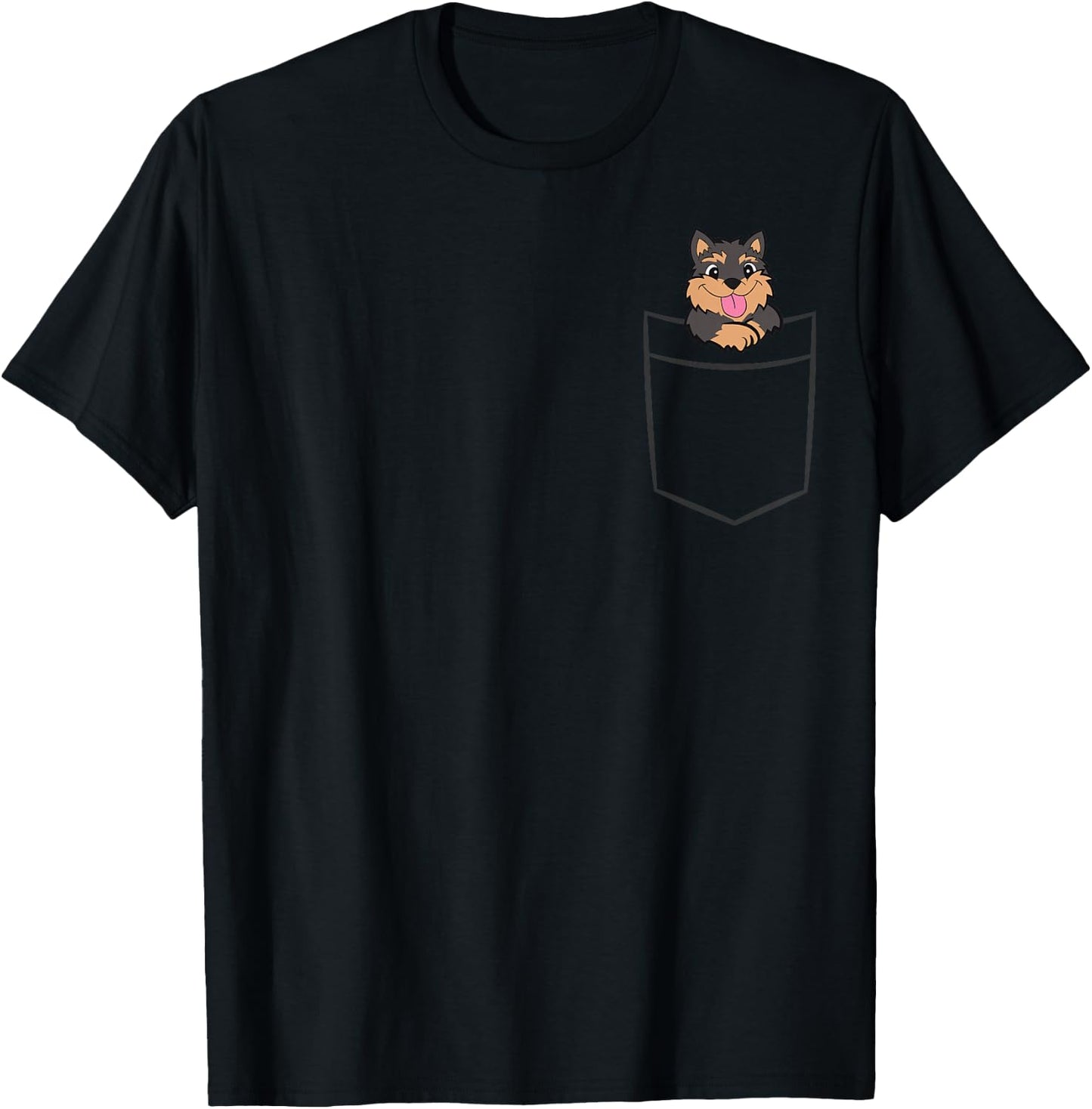 Yorkie In The Pocket Cute Yorkshire Terrier T-Shirt - T-Shirt | Black