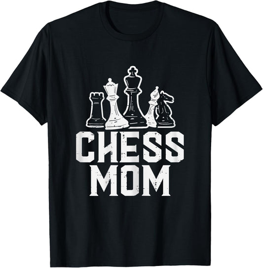 Chess Mom Family Matching Master Player Mommy Mama Women T-Shirt - T-Shirt | Black