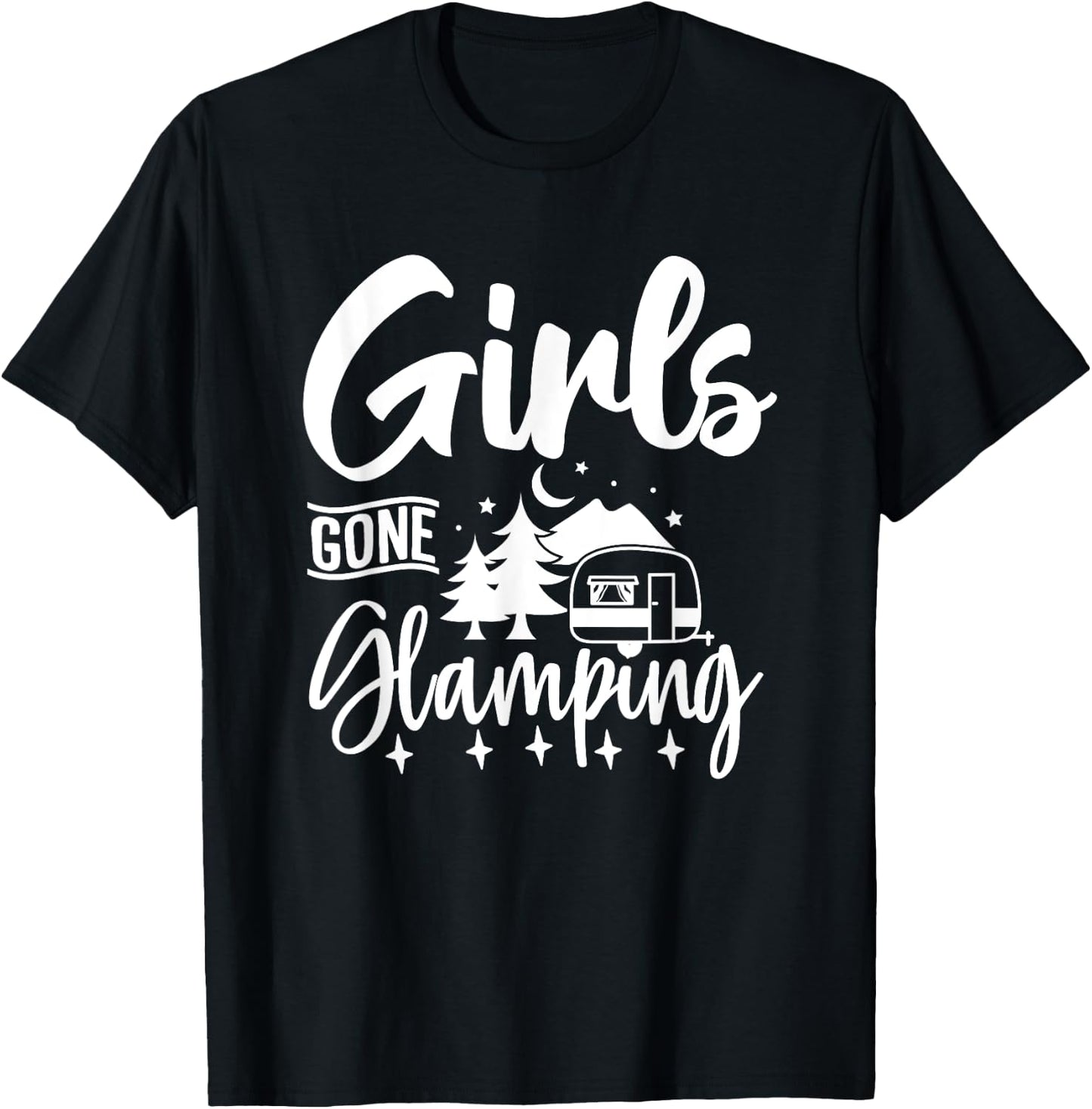 Girls Gone Glamping Nature Adventure Summer Glampers 2024 T-Shirt - T-Shirt | Black