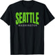 Bright-Green Seattle Arc Cuved Seattle Lime-Green Classic T-Shirt - T-Shirt | Black