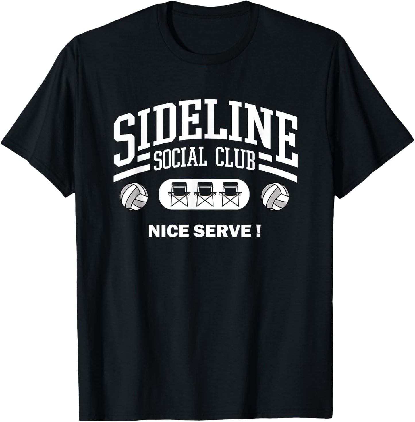 Volleyball Sideline Social Club for Volleyball Mom and Dad T-Shirt - T-Shirt | Black