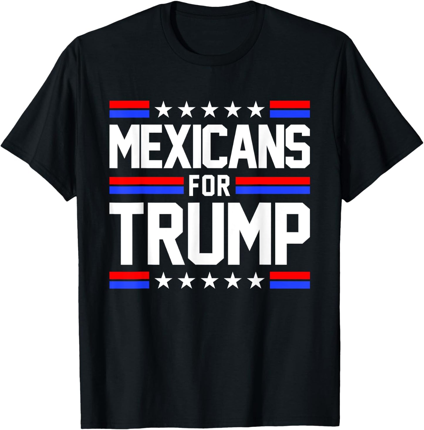 Mexicans For Trump 2024 Mexico USA Friendship Flag President T-Shirt - T-Shirt | Black