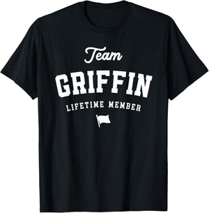 Team Griffin Lifetime Member Funny Name Griffin T-Shirt - T-Shirt | Black