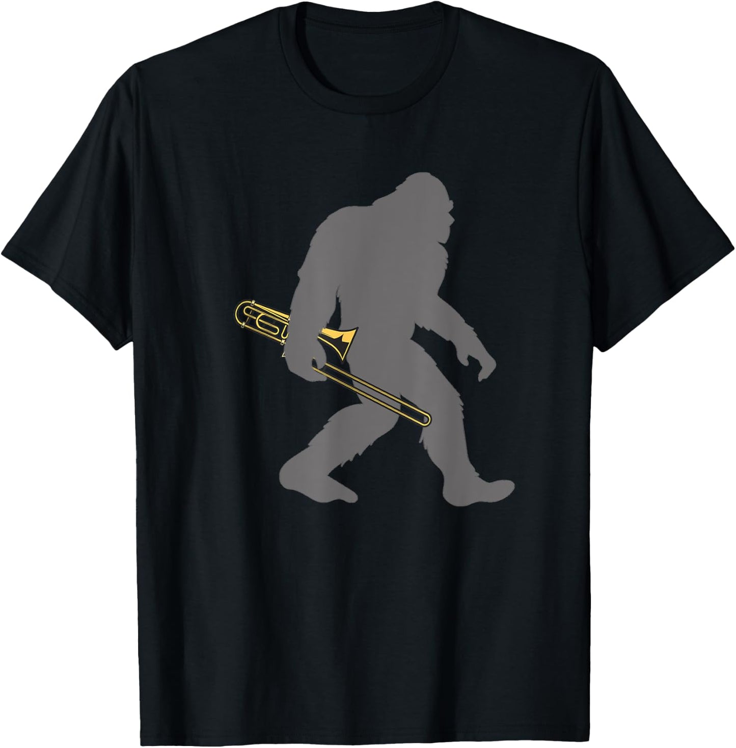 Funny Trombonist Bigfoot musician with Trombone T-Shirt - T-Shirt | Black