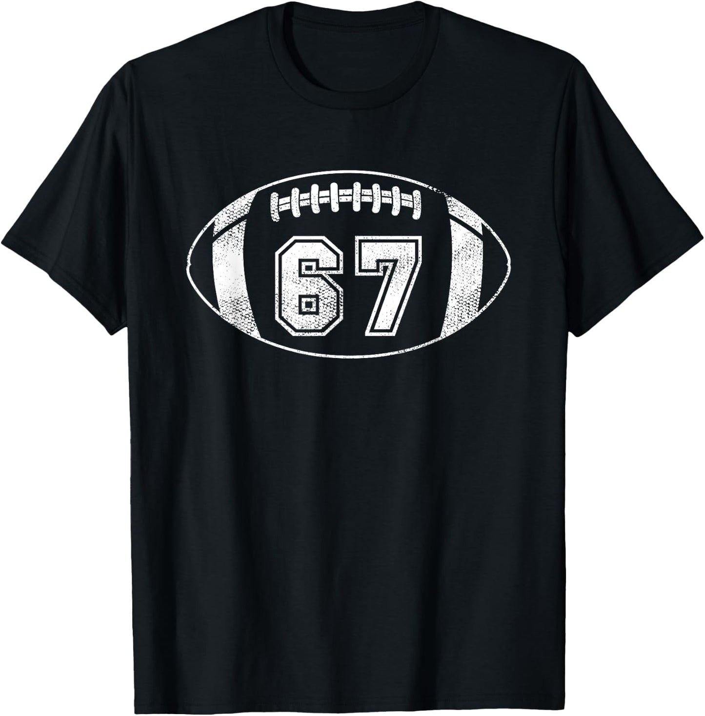 Football Player #67 Football Mom Dad Jersey 67 Varsity Team T-Shirt - T-Shirt | Black