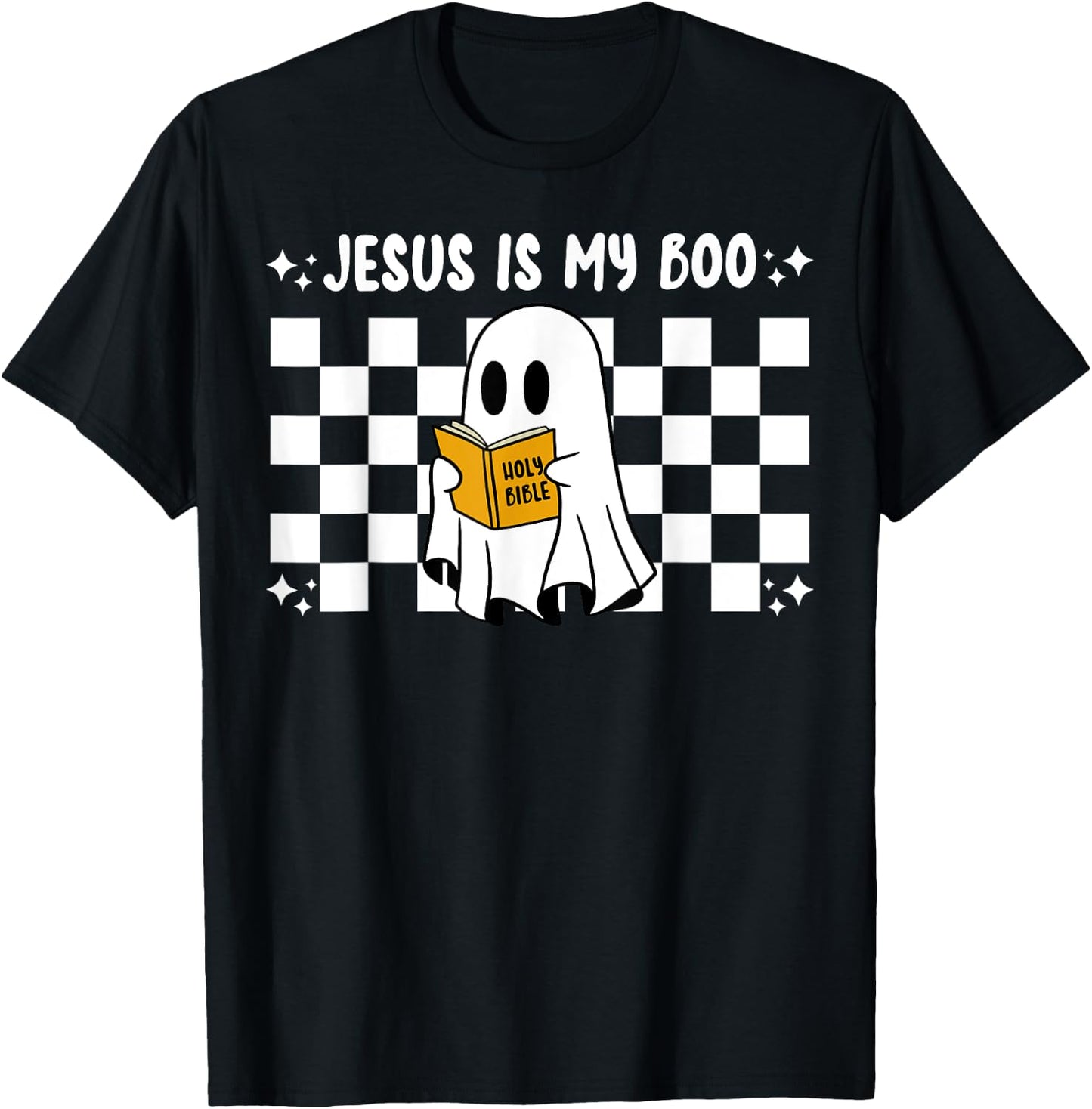 Retro Jesus Is My Boo Ghost Faith Christian Halloween T-Shirt - T-Shirt | Black