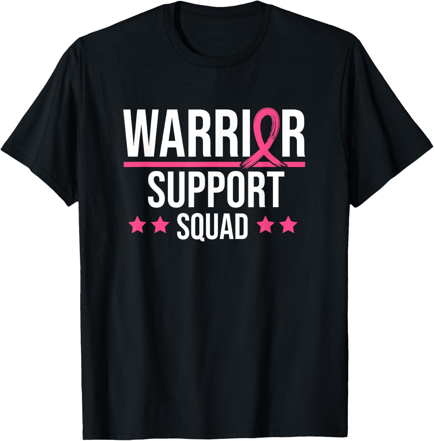 Breast Cancer Support Squad Pink Ribbon T-Shirt - T-Shirt | Black