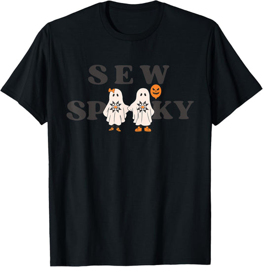 Sew Spooky Halloween Sewing Sew Spooky Ghost Quilt T-Shirt - T-Shirt | Black