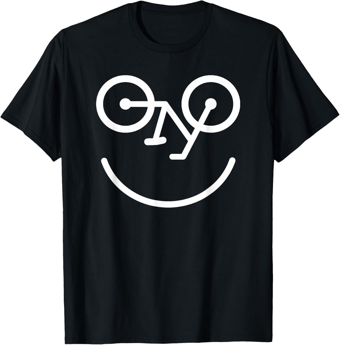 Funny Bicycle Face - Smile Glasses Reversed Smiling Bike T-Shirt - T-Shirt | Black