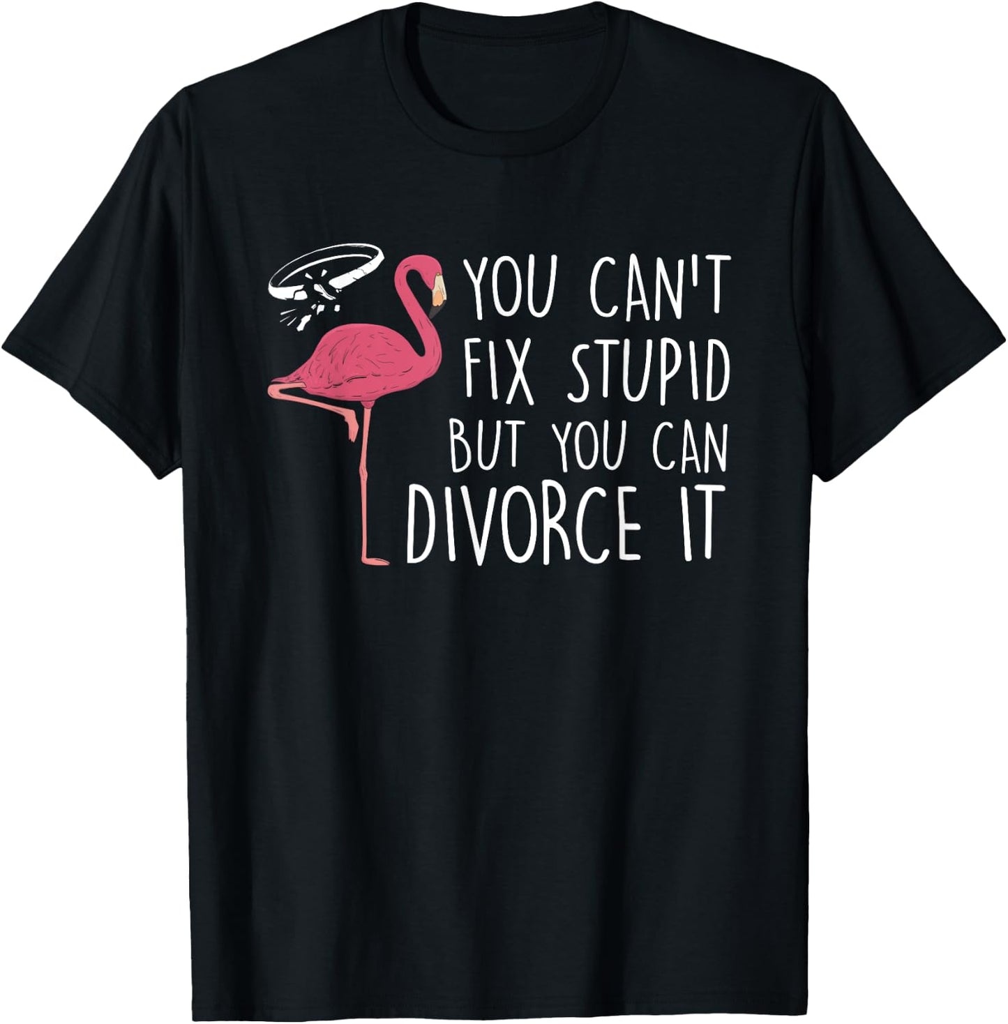 You Can't Fix Stupid But You Can Divorce It Divorce Party T-Shirt - T-Shirt | Black