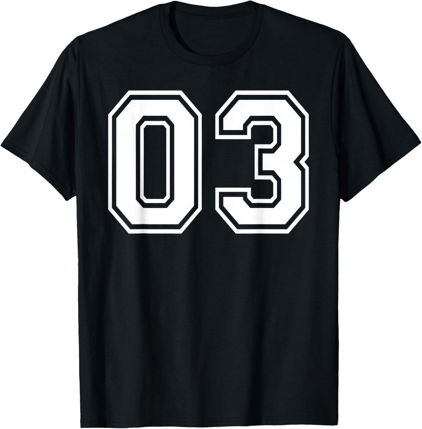 03 Number Three Team Sports Graphic Design Matching Varsity T-Shirt - T-Shirt | Black