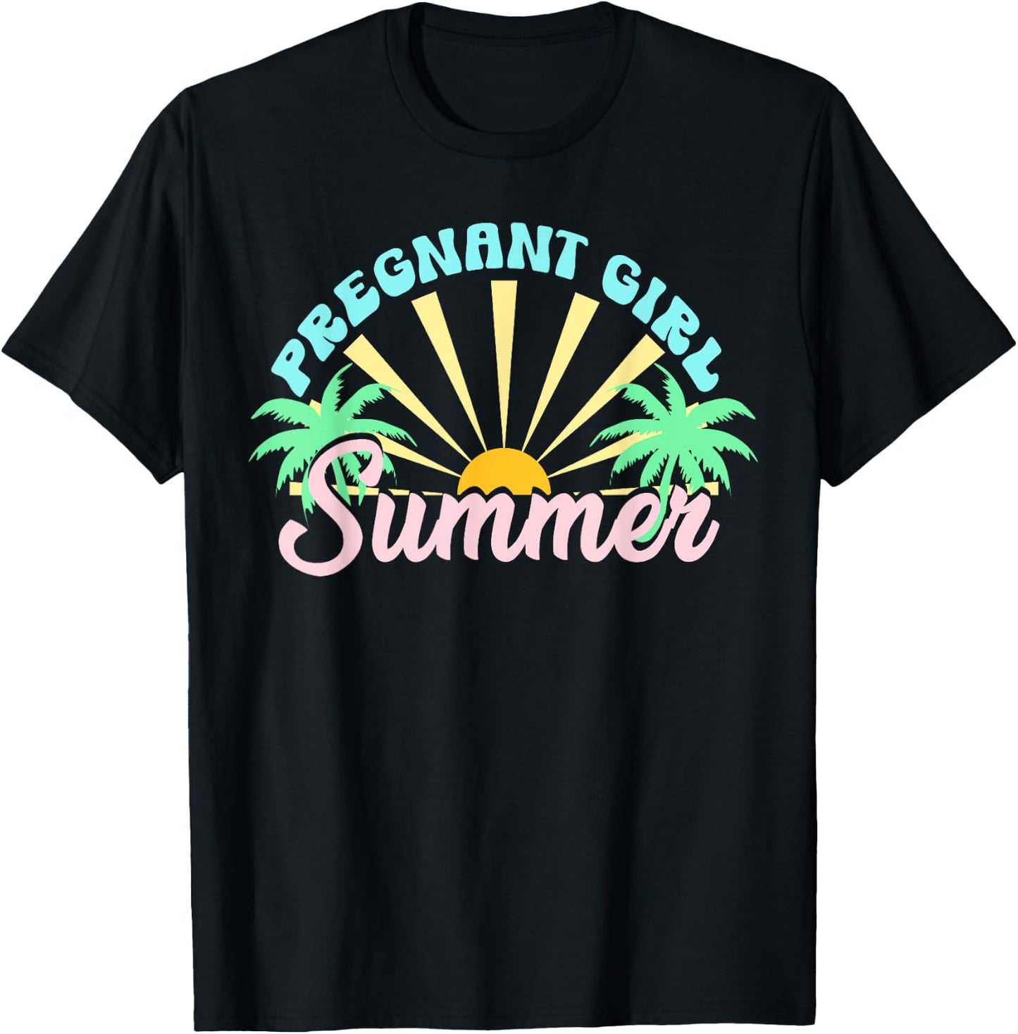 Pregnant Girl Summer T-Shirt - T-Shirt | Black