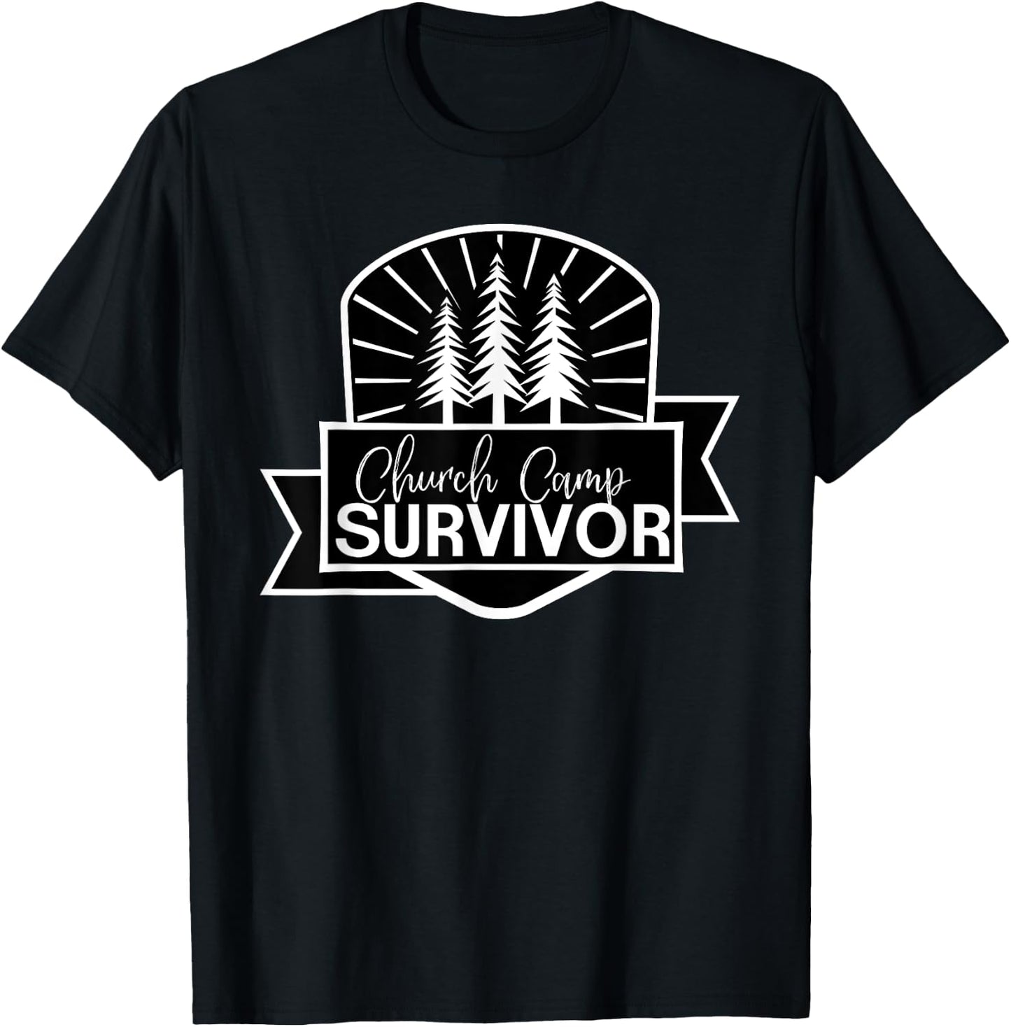 Church Camp Survivor I Survived Summer Camp Christian T-Shirt - T-Shirt | Black