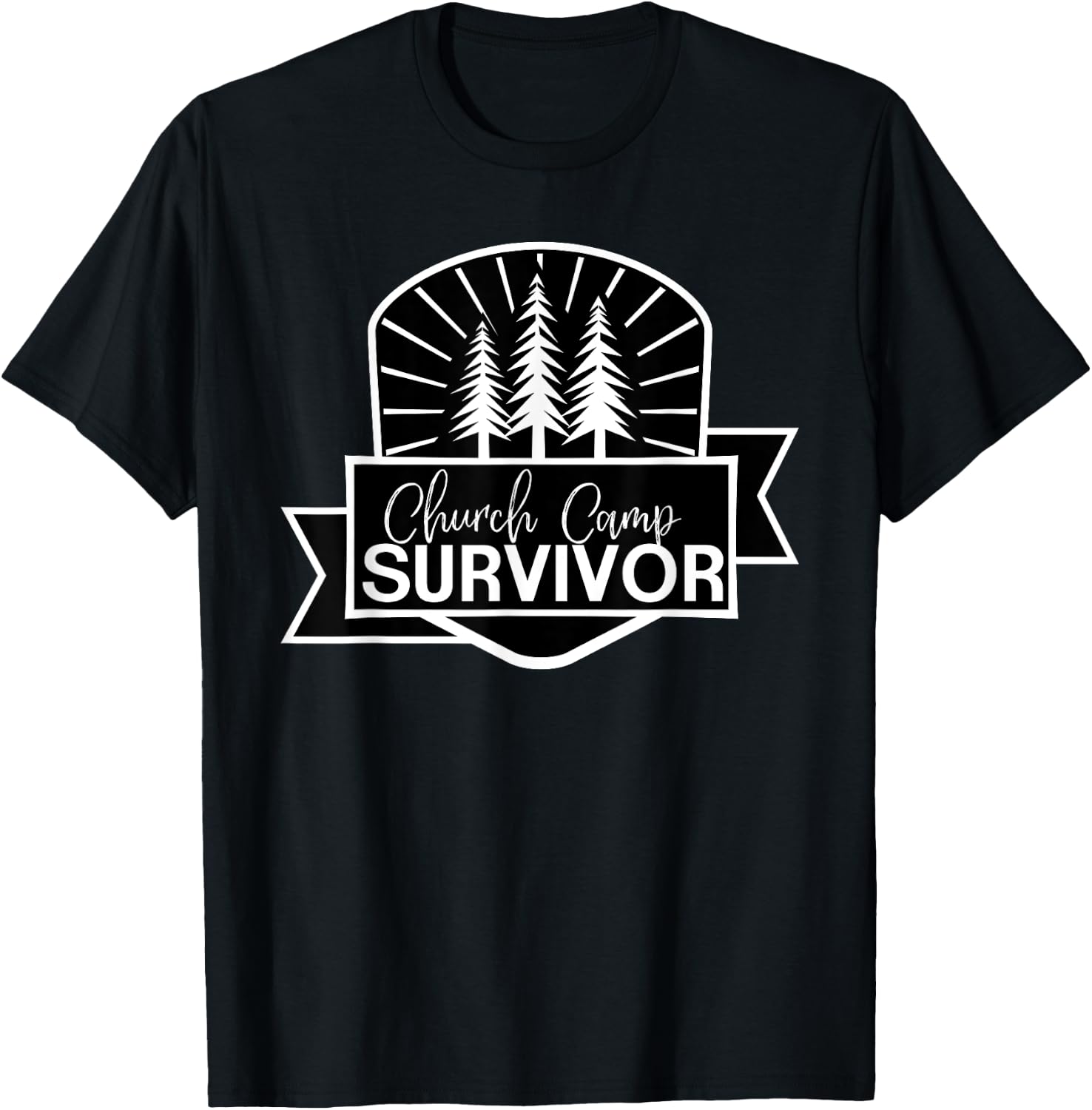 Church Camp Survivor I Survived Summer Camp Christian T-Shirt - T-Shirt | Black