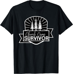 Church Camp Survivor I Survived Summer Camp Christian T-Shirt - T-Shirt | Black