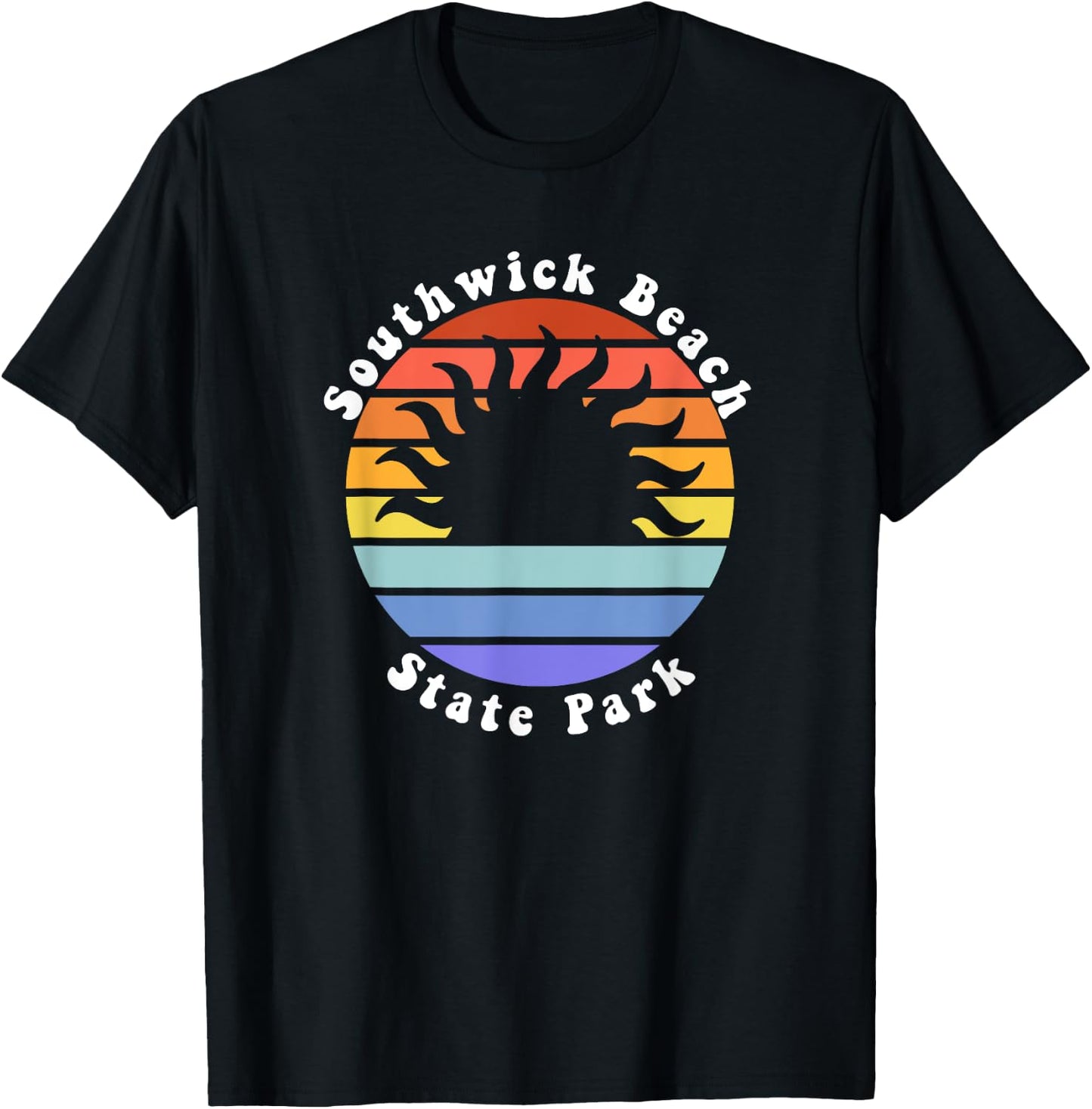 Southwick Beach State Park New York Sunset Souvenir Vacation Men Women Kids T-Shirt - T-Shirt | Black