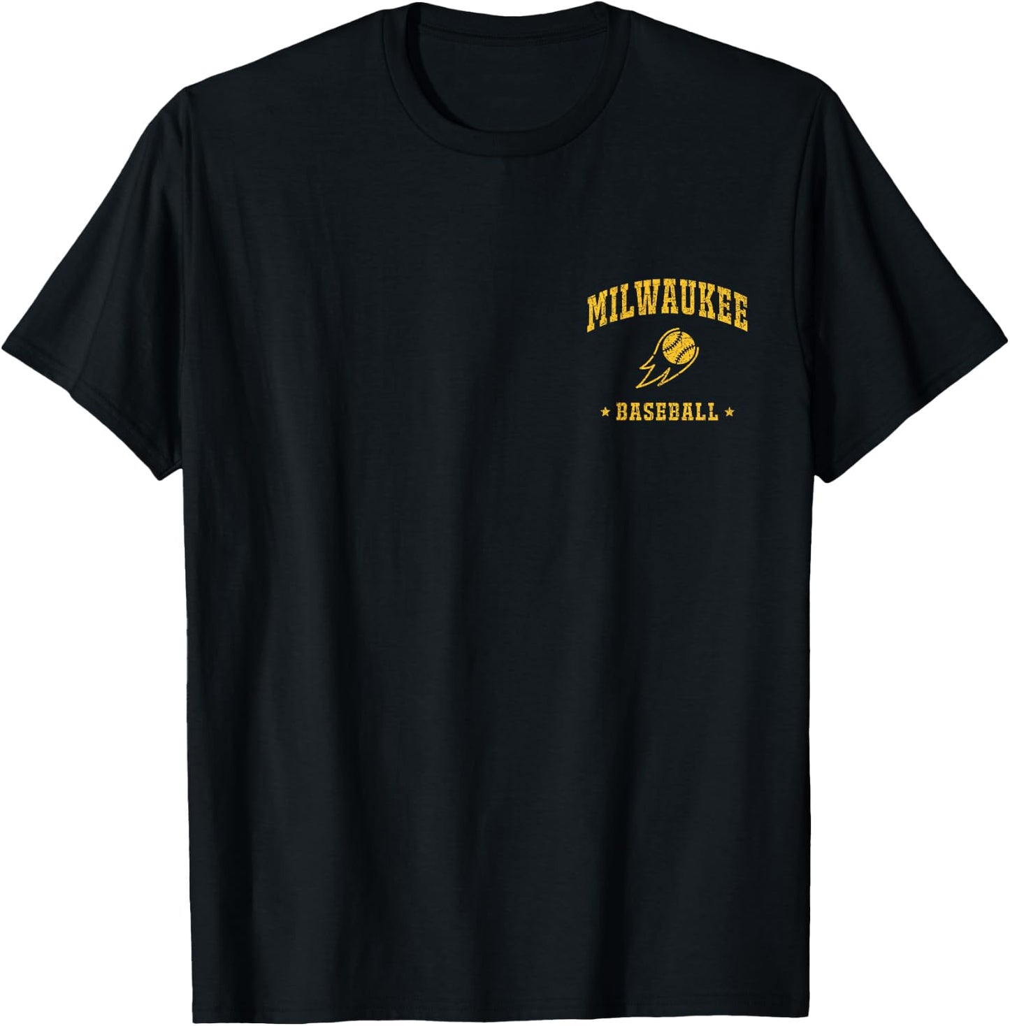 Milwaukee Baseball Vintage Gameday Retro Baseball Lover T-Shirt - T-Shirt | Black